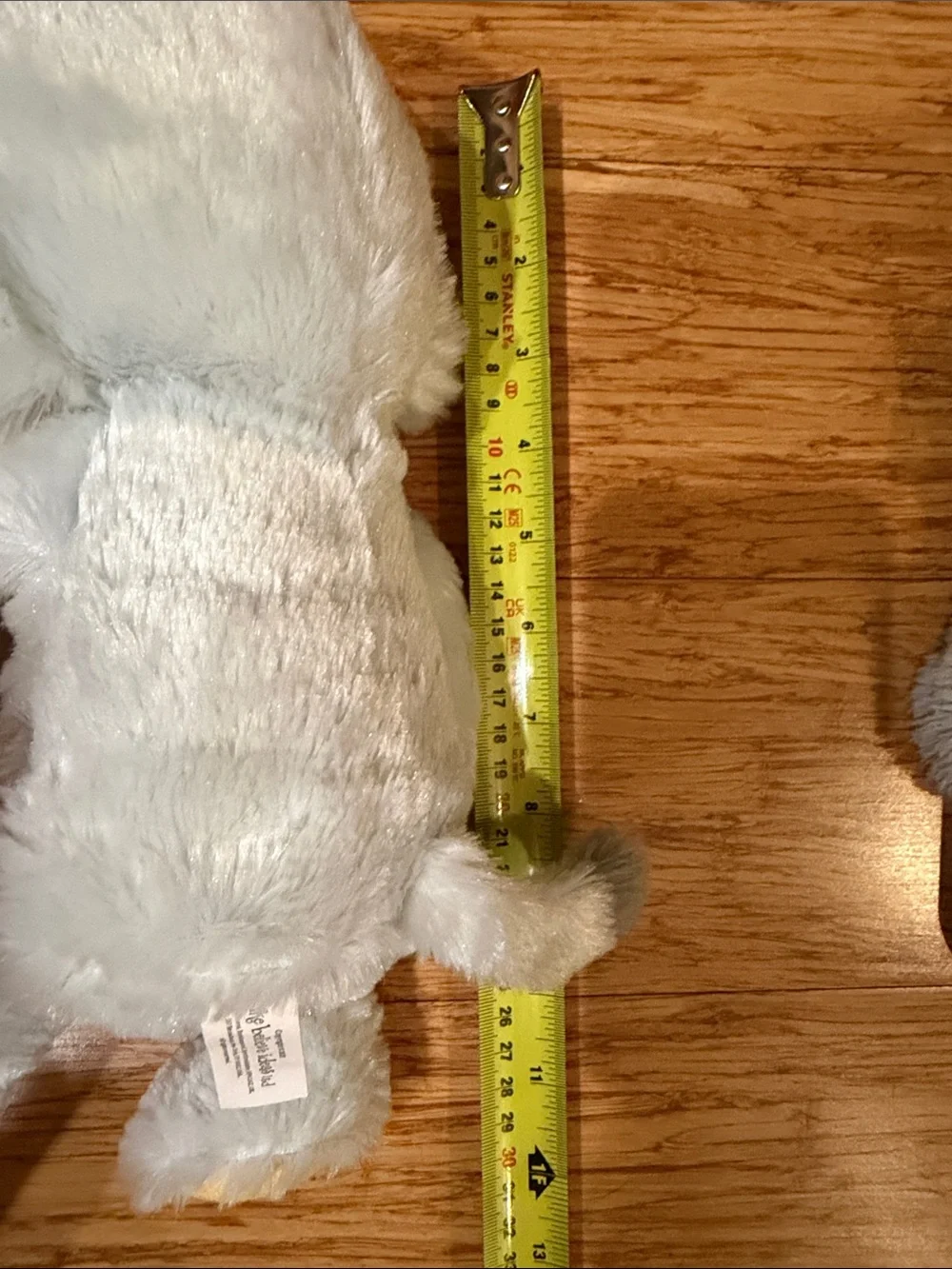 Plush Light Gray Elephant Stuffed Animal with Pink & Yellow Accents